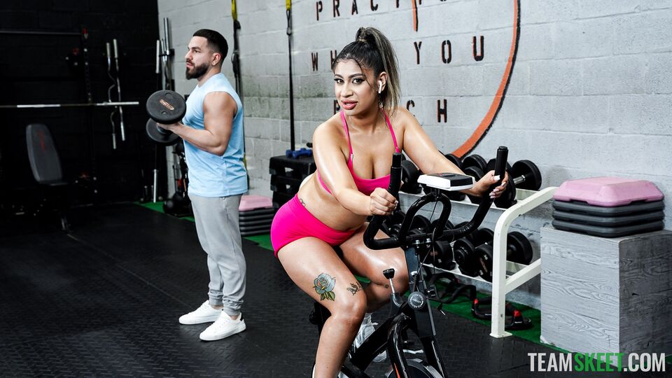 The Real Workout featuring Mila Milkshake's oral porn