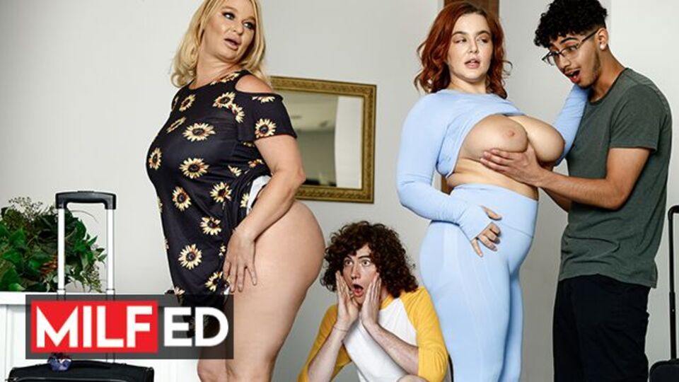 La estilizada Natasha Nice y London River - vídeo de cabalgando una polla - MILFED